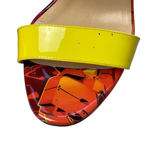 Christian Louboutin Spikes Choca Lux 120 Pat Metrograf Heels Sandals 39.5/9.5 - Picture 4 of 13